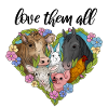 Animals and flower heart