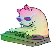 Rainbow DJ Kitty - dj cat