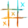 neon Tic Tac Toe farbig