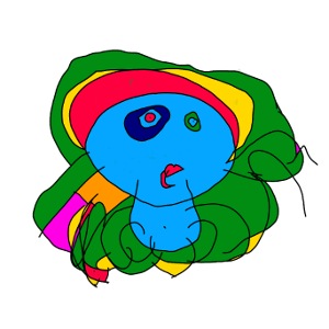 Tintenfisch mit drei Mützen