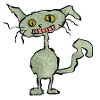 Chat drôle vert