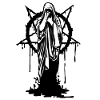 Satan nunna Maria Pentagram blod. luciver demon