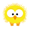 Ruffled weird bird, yellow