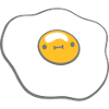 Fried egg with face