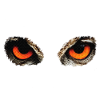 Fiery owl eyes look