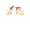 Tandem bicycle sloths sleeping