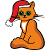 Cute christmas kitten, cat