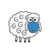 Funny cute cartoon sheep