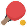 Table tennis racket with ball