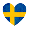 Sweden heart Swedish flag
