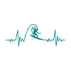 Surfer heartbeat surfing