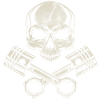 Skull with piston