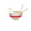 Llama in Asian ramen noodles