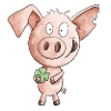Happiness Pig With Cloverleaf