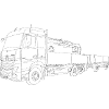 Truck with loading crane