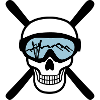 Skier and skiing goggles, skiing