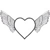 Heart with wings -black-