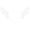 Coeur avec ailes - blanc -