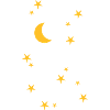 Nachthimmel mit Mond und Sternen