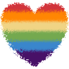Swirled rainbow heart logo
