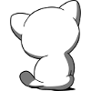 Back chibi kitten