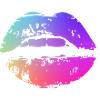 neon farbige Lippe