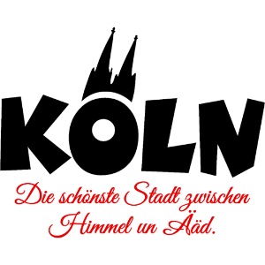 Köln zwischen Himmel un Ääd (Schwarz/Rot)