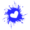 Heart stain ink blue