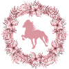 Icelandic horse wreath pink