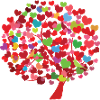 Herzbaum Illustration mit bunten Blättern