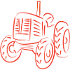 Rustic Tractor Silhouette Design