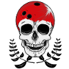 Bowling ball skull sport bowling laurel wreath