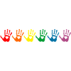 Rainbow hand print, gay pride