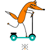 Fuchs fährt Roller