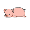 Sleeping pig - comic