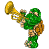 Turtle musician trumpet