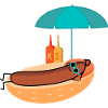 Bratwurst on the beach