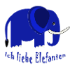 Blue Elephant I Love Elephants
