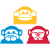 Triangle de trois singes