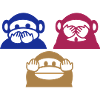 Three monkeys triangle (b)