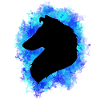 Colley cheveux longs aquarelle bleu