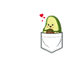 Avocado in Brusttasche