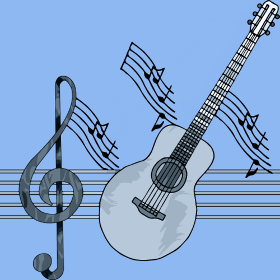 Motif Mélodie Guitare personnalisé sur vêtement