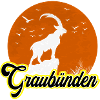 Graubünden Ibex Moon Silhouette