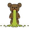 Teddy caga l'orso pukes Teddy