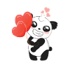 Valentine's day panda heart