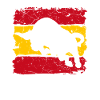 Espagne drapeau avec taureau