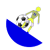 Soccer Kick on Blue Crescent