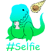 Dinosaure selfie drôle