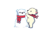 Nettes Eisbär-Tierhaustier mit Schneemann-Geschenk